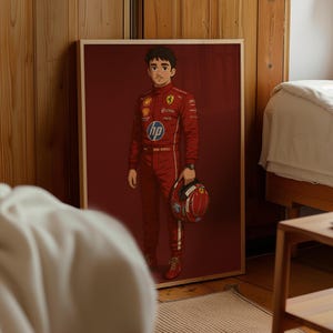Charles Leclerc Poster, Formula 1 Poster, Leclerc Poster, Formula 1 Wall Art, F1 Ferrari Poster, F1 Poster, F1 Print, Leclerc Poster, F1 Art