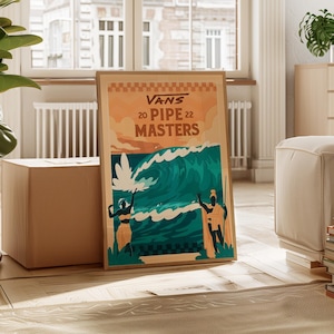 2022 Vans Pipe Masters Surfing Competition Print, Surfing Print, Surfing Poster, Gift for Surfer, Surf Wall Art, Surf Print, Surf Decor