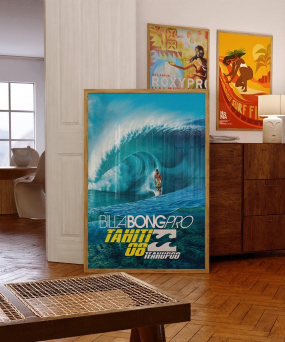 2008 Billabong Pro Tahiti Surfing Competition Print, Surfing Print, Surfing Poster, Gift for Surfer, Surfer Wall Art, Surf Prints, Surf