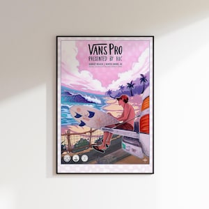 Vans Pro Surfing Competition Print, Surfing Print, Surfing Poster, Gift for Surfer, Surfer Wall Art, Surf Prints, Surfing Decor, Surfer Art