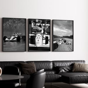 Set of 3 Ayrton Senna Poster, Ayrton Senna Print, F1 Monaco Poster, Ayrton Senna Wall Art, Formula 1 Poster, Vintage Formula 1 Poster, Senna