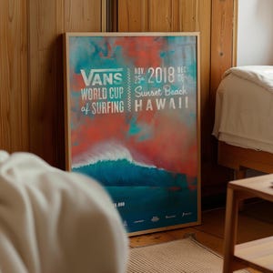 2018 Vans World Cup Surfing Competition Print, Surfing Print, Surfing Poster, Gift for Surfer, Surfer Wall Art, Surf Prints, Surfing Decor