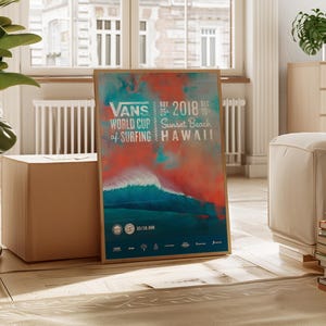 2018 Vans World Cup Surfing Competition Print, Surfing Print, Surfing Poster, Gift for Surfer, Surf Wall Art, Surf Print, Surf Decor, Surf