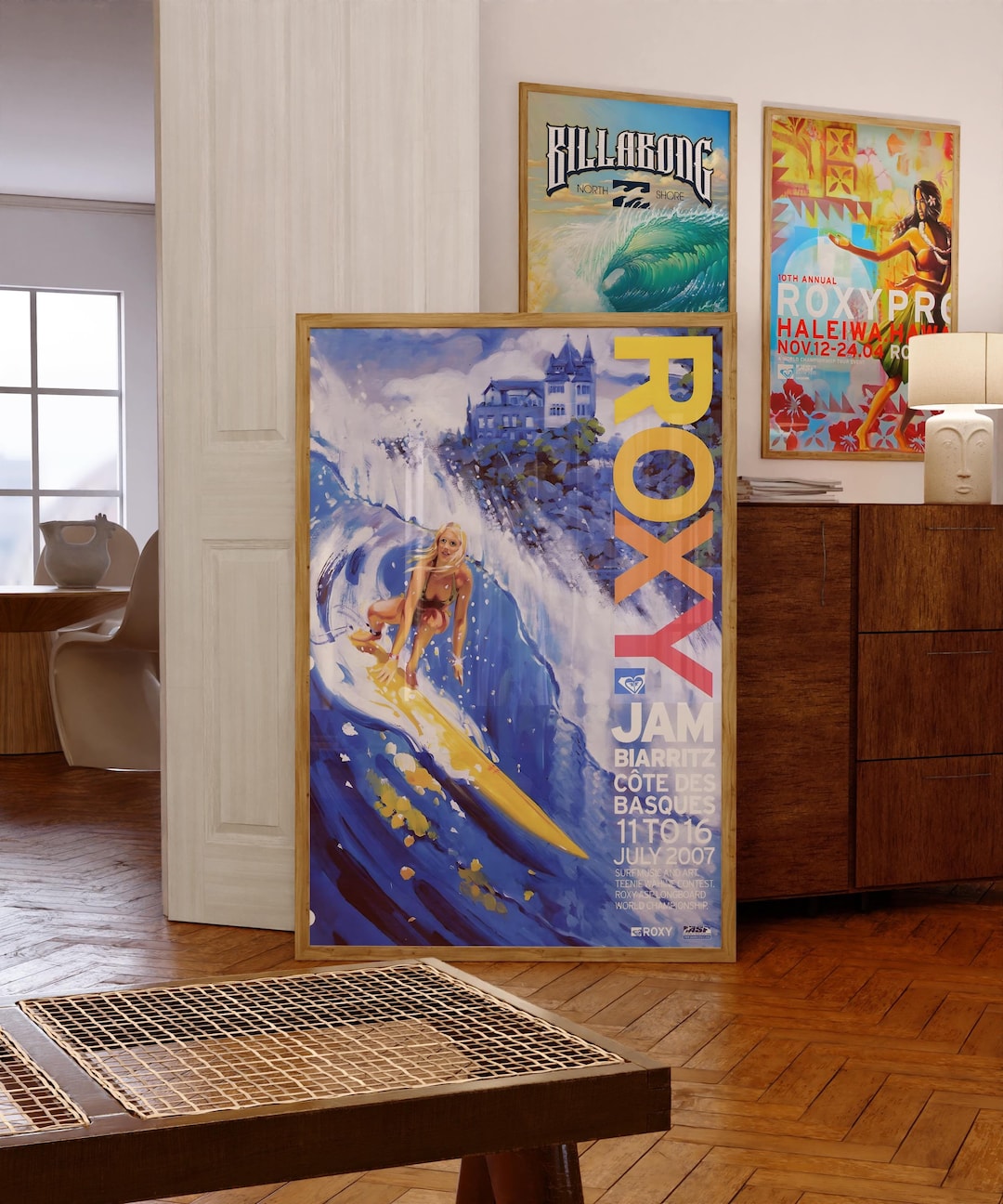 2007 Roxy Jam Biarritz Surfing Competition Print, Surfing Poster, Surfing Wall Art, Surfing Decor, Vintage Surfing Poster, Retro Surf Poster