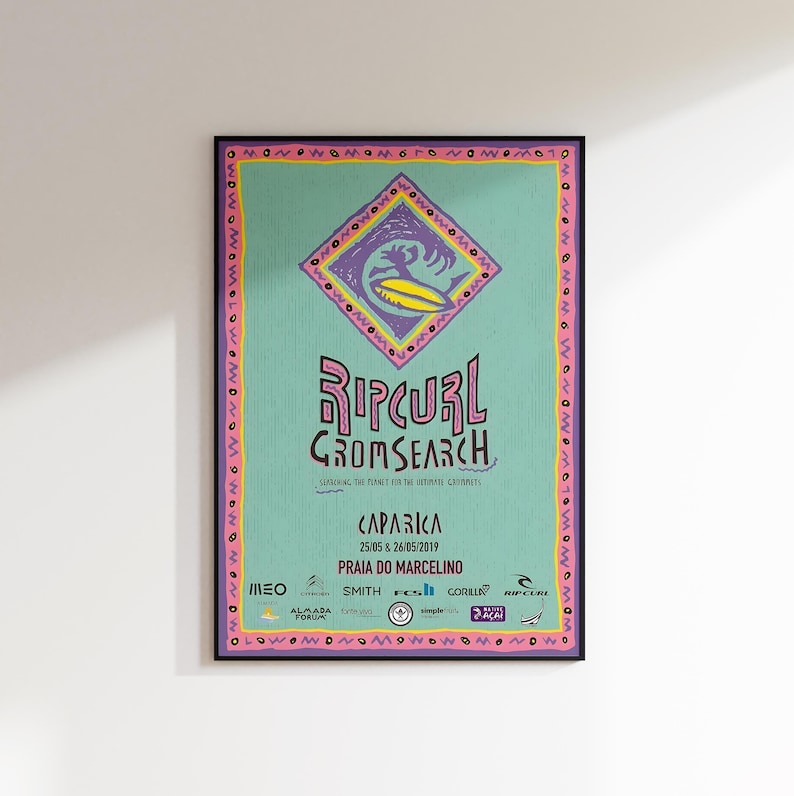 2019 Rip Curl Surfing Poster, Surfing Print, Surf Decor, Surfer Wall Art, Surf Print, Surf Art, Rip Curl Poster, Retro Surf Poster, Surfer