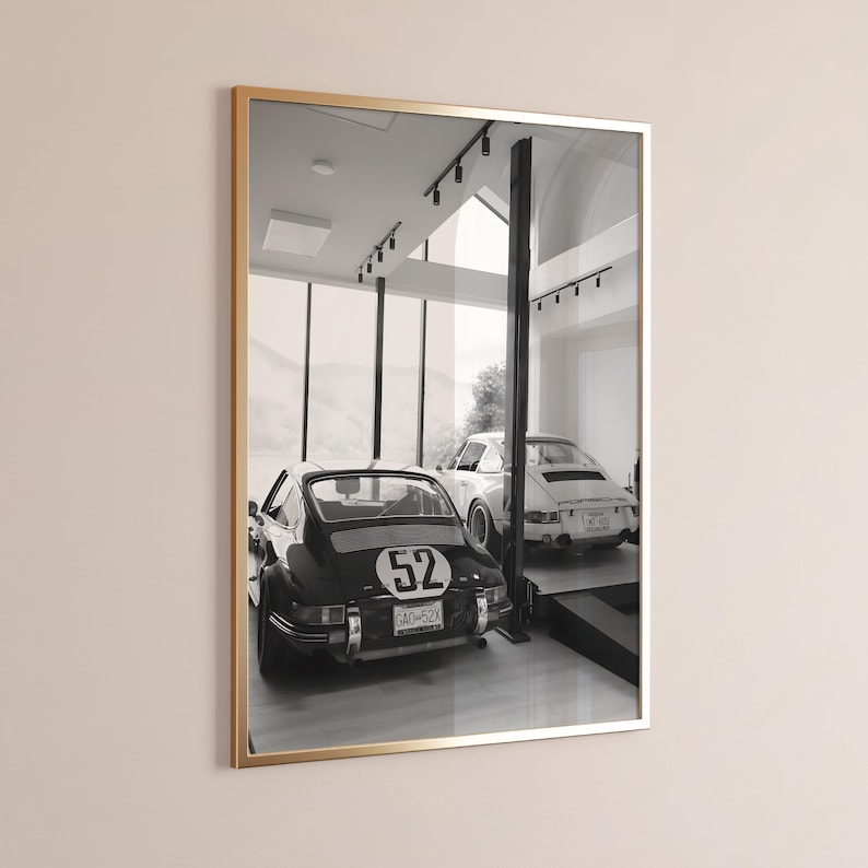 Black White Porsche 911 Print, Classic Porsche Poster, Vintage Porsche Wall Art, Porsche 911, Porsche Decor, Porsche Gift, Garage Decor
