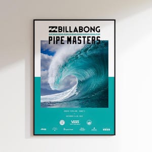 2017 Billabong Pipe Masters Surfing Poster, Surfing Print, Surf Decor, Surfer Wall Art, Surf Print, Surf Art, Billabong Poster, Surfer Gift