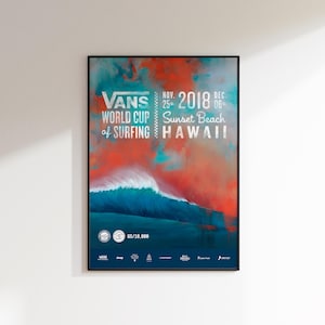 2018 Vans World Cup Surfing Competition Print, Surfing Print, Surfing Poster, Gift for Surfer, Surfer Wall Art, Surf Prints, Surfing Decor