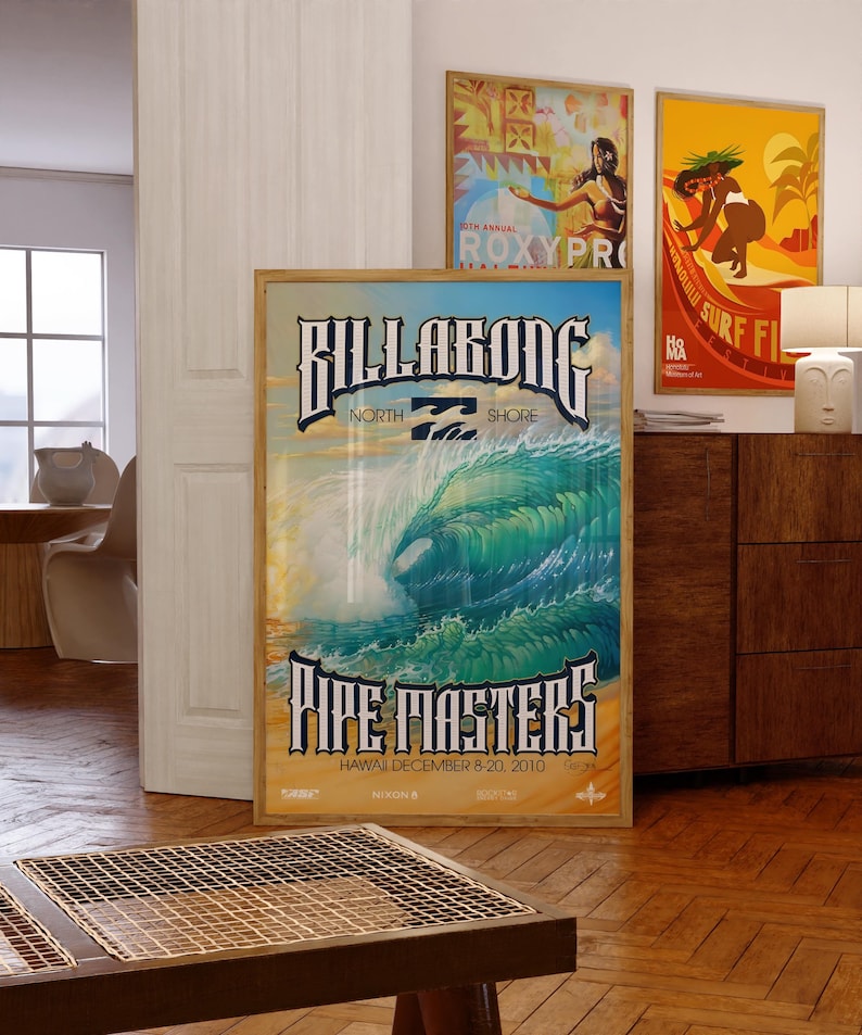 2010 Billabong Pipe Masters Surfing Competition Print, Surfing Print, Surfing Poster, Gift for Surfer, Surfer Wall Art, Surf Prints, Surf