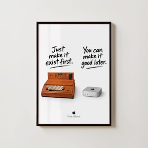 Computer Poster, Motivational Wall Art, Creative Progress Quote, Retro Technology Illustration, Office Wall Art, Programmer Gift