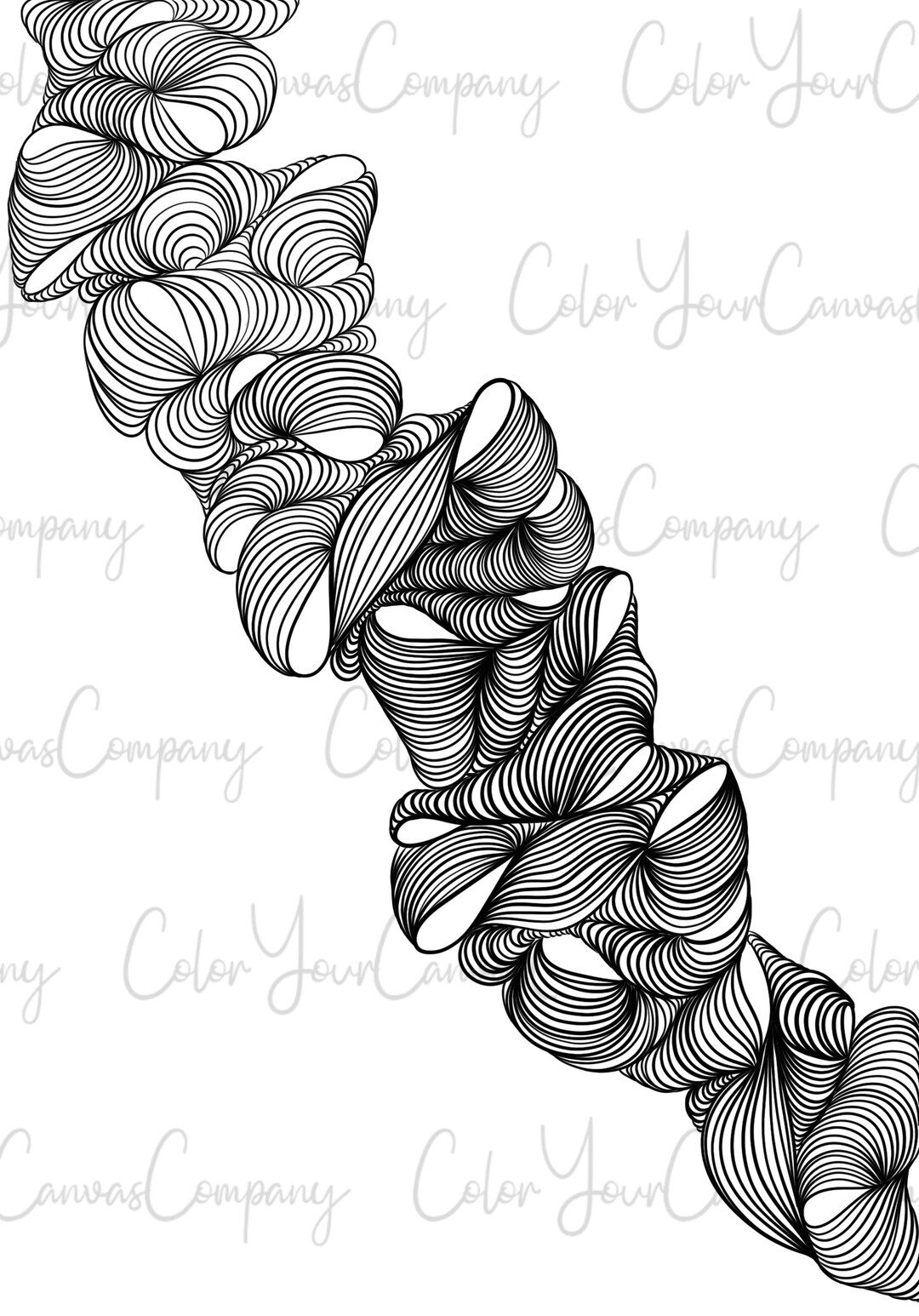 Adult Coloring Book Page Fabric Design Abstract Lines Detailed Fun Etsy