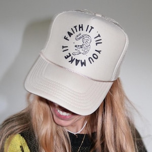 Custom Christian Trucker Hat Retro Style Christian Hat Faith Based Dad Hat Trendy Customizable Hat for Christian Teen Cute Church Mom Hat