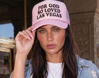 For God So Loved Custom City Name Hat Personalized Christian Trucker Hat John 316 Bible Verse Hat Puff Print Faith Gift for Women