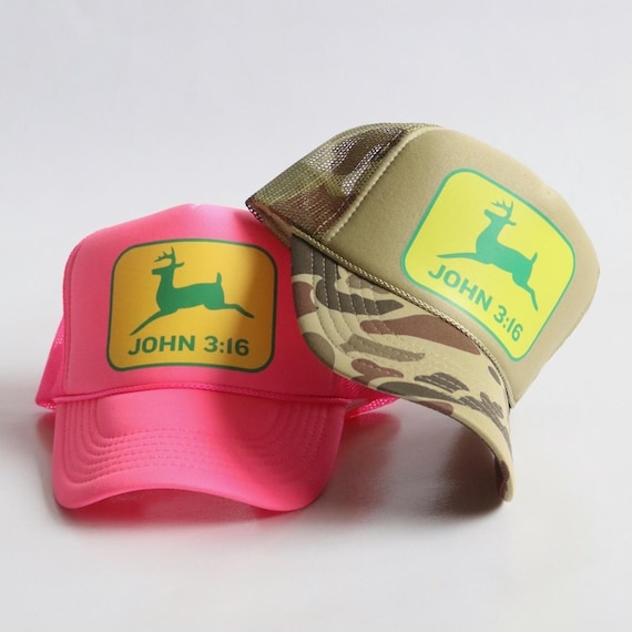 Custom Christian Trucker Hat Camo Hunting Gear John 316 