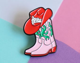 Western Enamel Pin for Trucker Hat Pin Cute Cowgirl Pin for Hat Lover Gift Idea for Her Pink Pin for Backpack Charm for Denim Jacket Pin