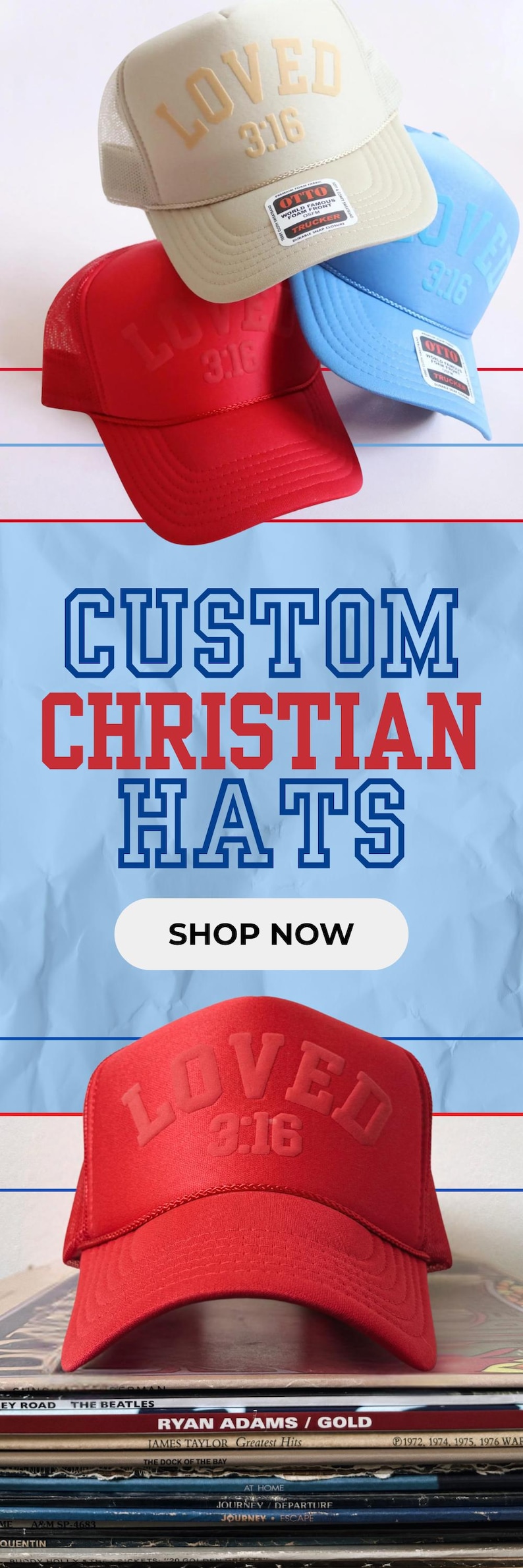 Custom Christian Trucker Hats John 3:16 Hat for Christian Concert Apparel Christian Fashion Headwear Religious Baseball Cap Loved Design Message Perfect Faith Gift Teen Present Youth Group Essential Adjustable Trucker Style Daily Wear Collection Blessed Statement Piece Modern Fashion Choice Baptism Gift