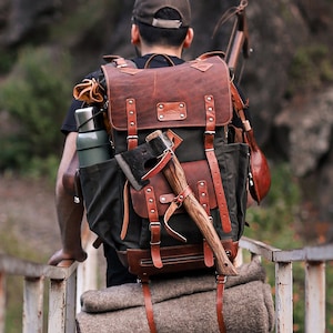 Canvas Tragetasche, Sport Golf Tasche, Cabrio Rucksack, Reisetasche, Fliegenfischen Rucksack, Bushcraft Camping Rucksack, Lederrucksack