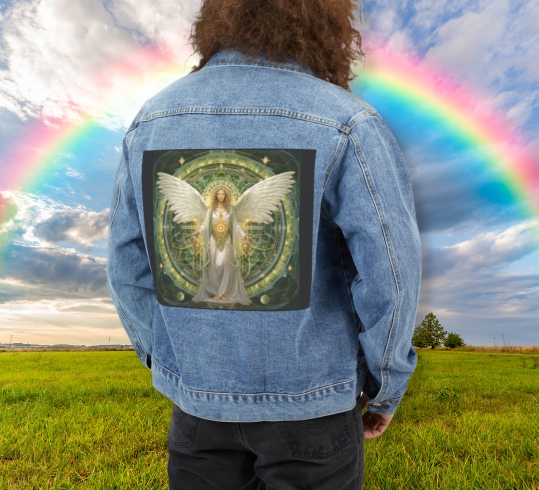 Men's Denim Jean Jacket, Archangel Rafaela Female Raphael Angel, - Etsy