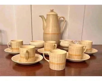 Juego de té Art Déco "Sun Buff" de Susie Cooper Pottery de Gray, década de 1910-1930