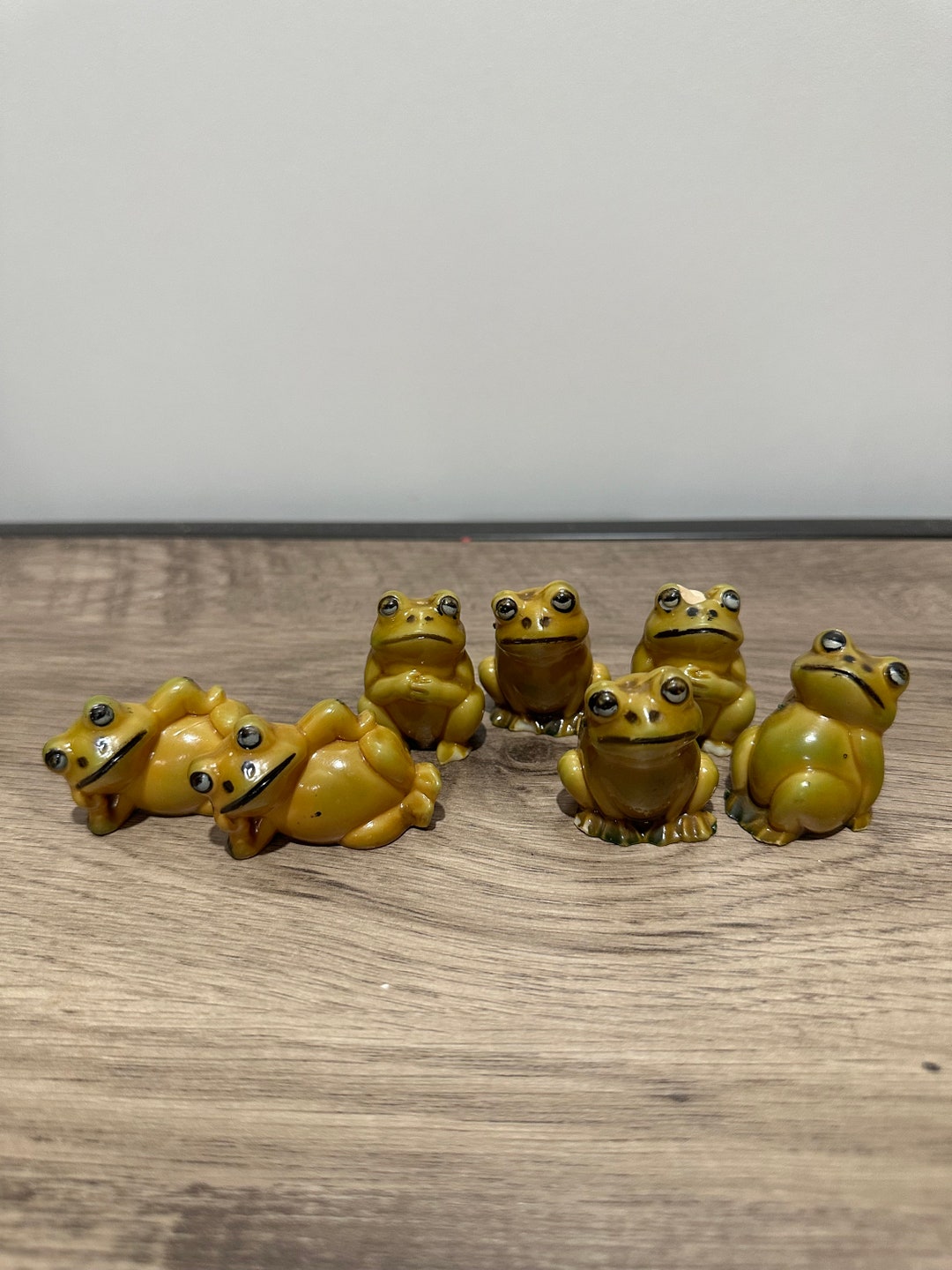 Set of 7 Vintage Glass Frogs Etsy
