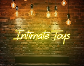 Neon z zabawkami intymnymi dla sex shopu