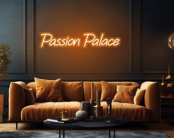 Pałac pasji Neon Sign dla Sex shop. Dekoracja ścienna do sypialni