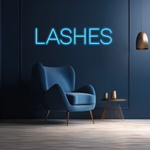 Insegna Al Neon Per Ciglia E Sopracciglia - Lettere Rosa E Bianche Con Luci LED - Decorazione Da Parete Per Salone Di Bellezza E Camera Da Letto - 41x26 Cm - 2