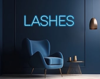 Letrero de neón de pestañas para decoración de salón de belleza o esteticista