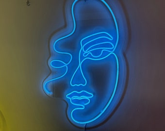 Neonowa tablica Face Girl do salonu piękności lub salonu kosmetycznego. Prezent dla dziewczyny