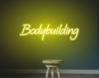 Kulturystyka Neon Sign na Siłownię. Prezent dla sportowca