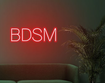 Neon BDSM do sex shopu lub dekoracji erotycznych. Prezent dla osób dominujących lub uległych.