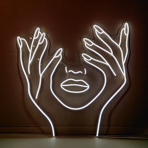 Woman with Nails Neon Sign for Nails Salon or Esthetician Decor