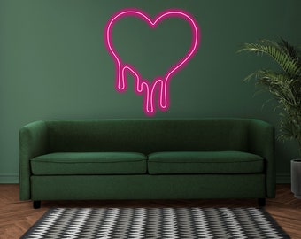 Melting Heart Led Neon Sign for Teenager. Gift for Couple