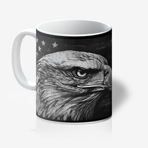 American Eagle Flag Mug: Patriotic Ceramic Coffee Cup (11oz)