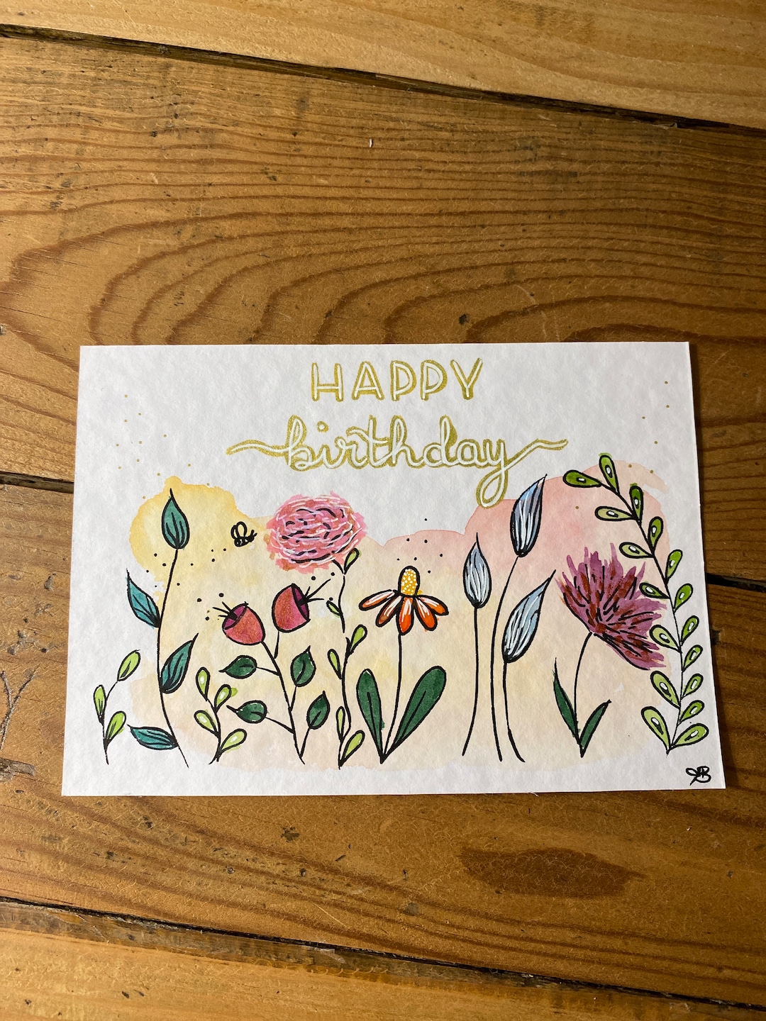 Happy Birthday Card, Watercolor, Declaration, Thought, Handmade ...