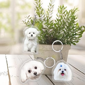 Custom Pet Keychain with Photo – Personalized Cat or Dog Keychain – Pet Memorial Gift – Custom Pet Portrait Keyring – Gift for Pet Lovers