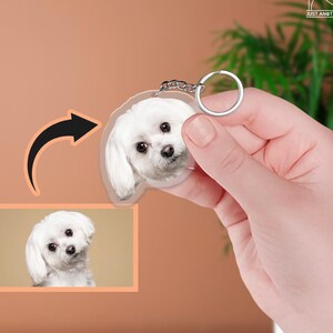 Custom Pet Keychain with Photo – Personalized Cat or Dog Keychain – Pet Memorial Gift – Custom Pet Portrait Keyring – Gift for Pet Lovers