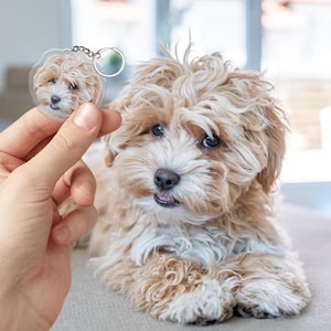 Custom Pet Keychain with Photo – Personalized Cat or Dog Keychain – Pet Memorial Gift – Custom Pet Portrait Keyring – Gift for Pet Lovers