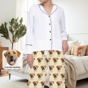 Custom Pajamas For Dog Lovers - Pet Owner Gift Pajamas - Custom Dog Lover Gift Pajamas - Custom Pajamas Using Pet Photo