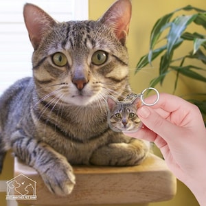 Custom Pet Keychain with Photo – Personalized Cat or Dog Keychain – Pet Memorial Gift – Custom Pet Portrait Keyring – Gift for Pet Lovers