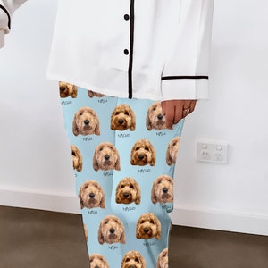 Custom Pet Pajama Using Pet Photo And Name - Custom Pet Face Pajamas - Personalized Pet Pajamas - Dog Cat Photo Pajamas - Custom Dog Pajamas