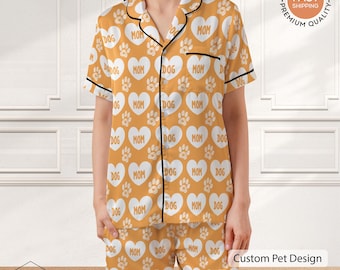Mother's Day Gift for Dog Mom and Dad - Custom Pet Photo Short Pajamas