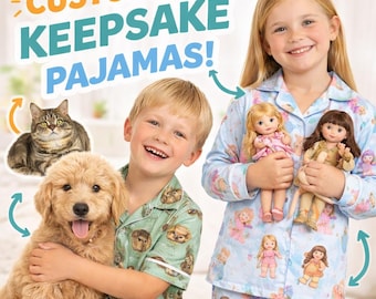 Kids Custom Keepsake Pajama Set Using Pet Photos - Personalized Kids Jammies