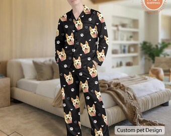 Dog Owner Photo Custom Pajama Set – Personalized Jammies Pet Parents