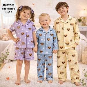 Kids Custom Pajama Set Using Pet Photos - Personalized Kids Jammies