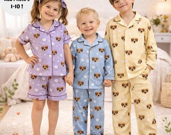 Kids Custom Pajama Set Using Pet Photos - Personalized Kids Jammies