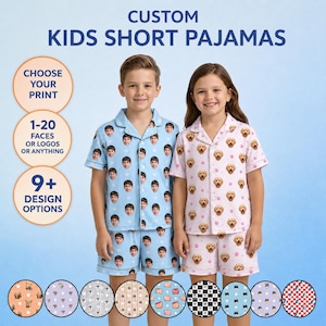 Kids Personalized Short Sleeve Pajama Set Using Your Pet Photos – Kids Custom Pajamas