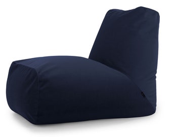 Pouf with Velvet Backrest