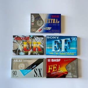 Sealed Vintage Blank Cassette Tapes – Type I & II – BASF, Sony, Maxell, AKAI – New Old Stock