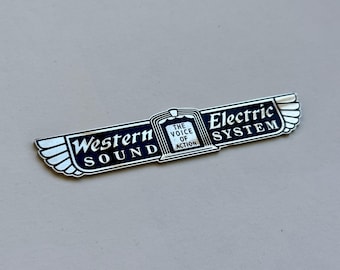 Western Electric Logo-Abzeichen – Vintage Audio Emblem – Klassisches Hifi-Restaurationsteil – Retro-Lautsprecherlogo – Audiophiles Geschenk
